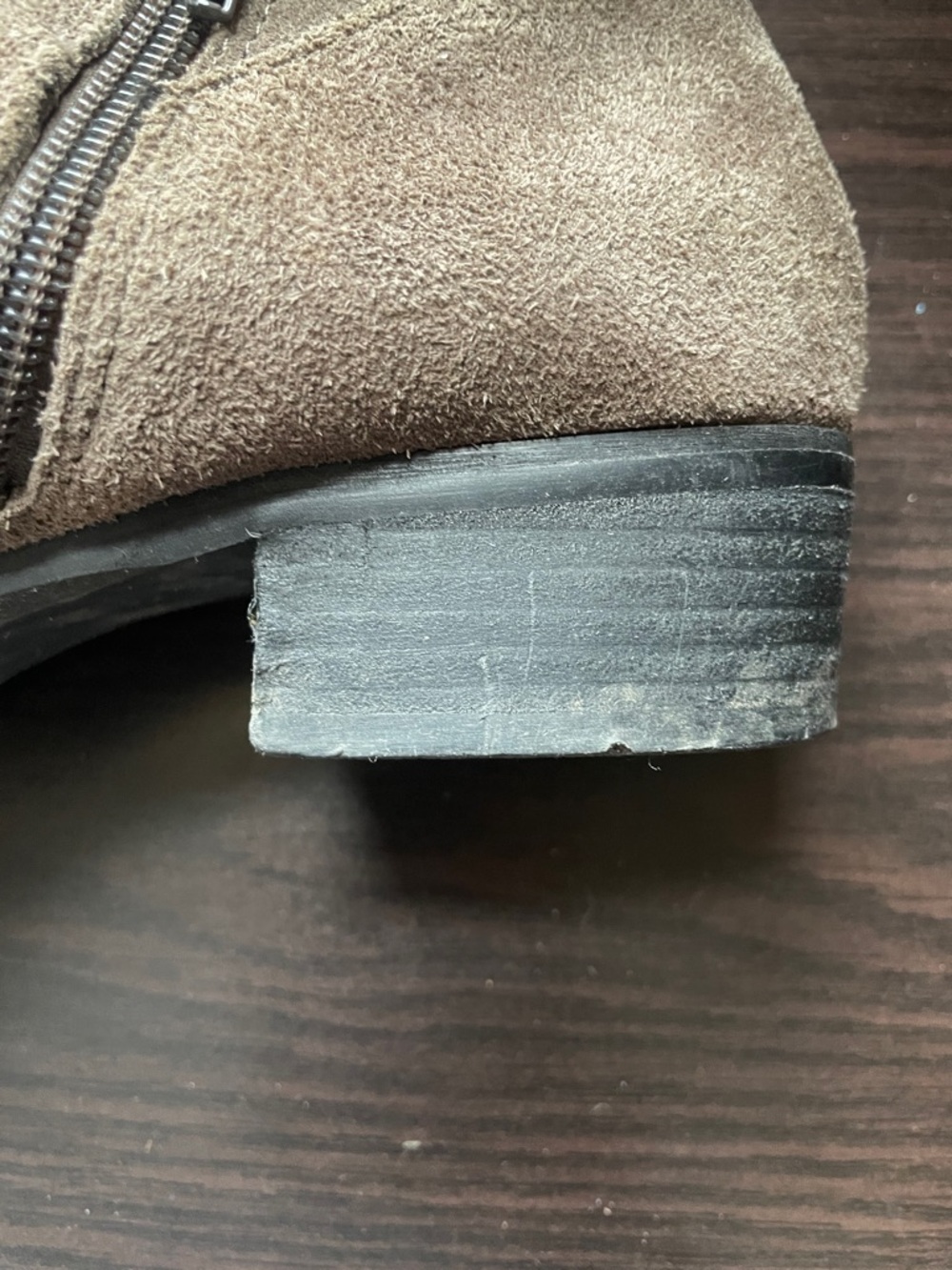 Franco Sarto Gray Suede Ankle Boots - Strap & Side Zip size 8.5 - Picture 9 of 11